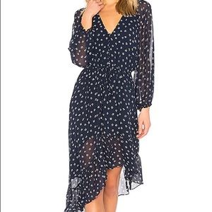 JOIE Alithea Blue Floral Midi Silk Dress - Size XS
